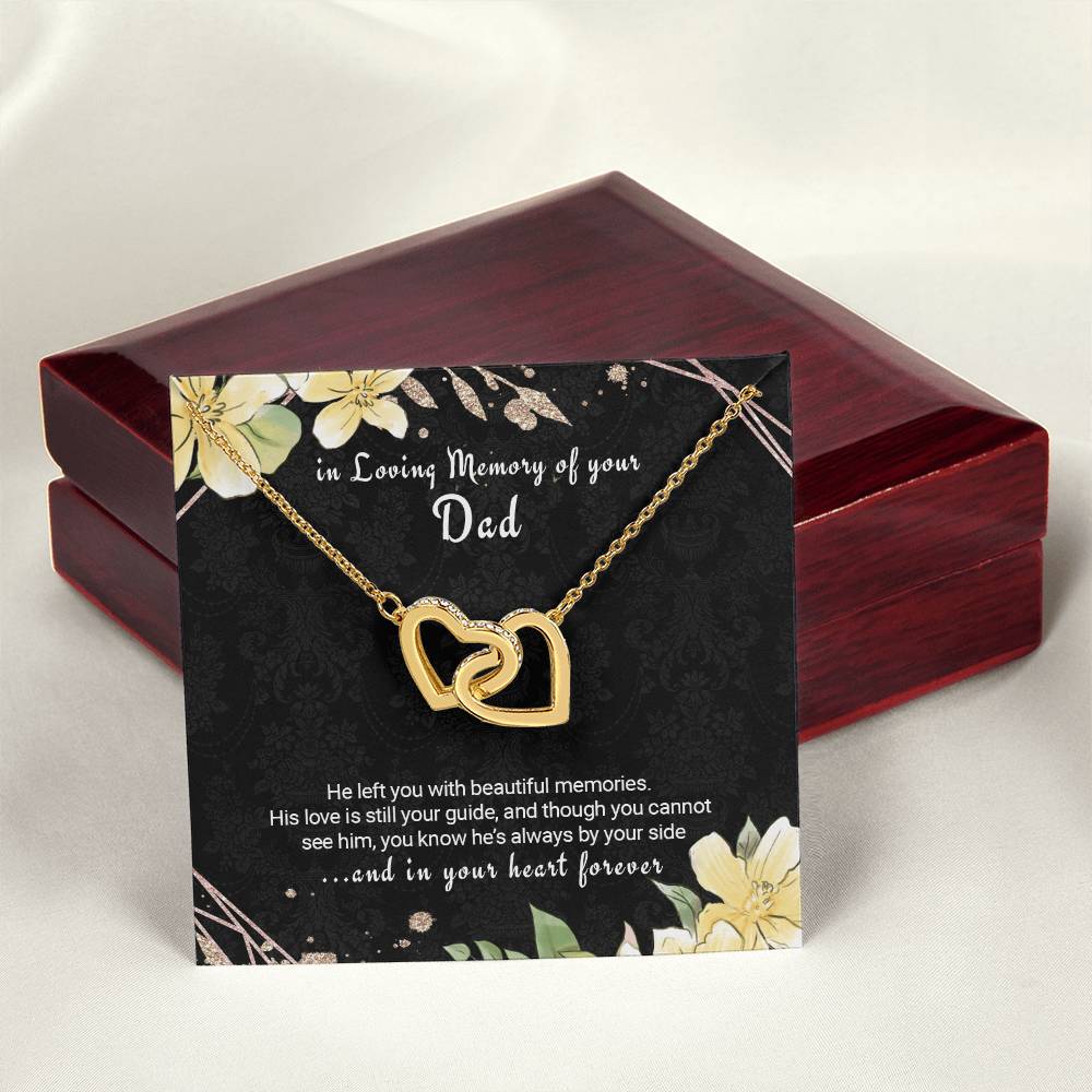 Bereavement Gift Loss Of Dad Twin Hearts Necklace In Memory Of Father Interlocking Hearts Necklace