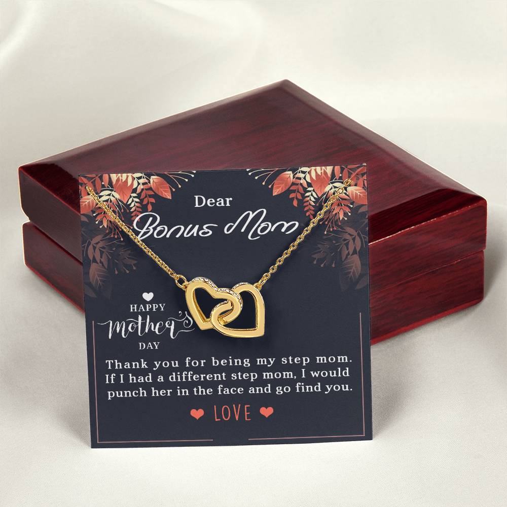 Bonus Mom Interlocking Hearts Necklace