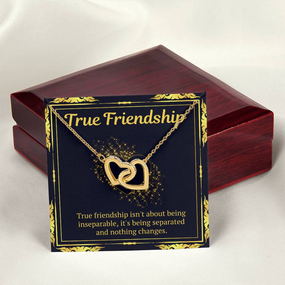 True Friendship Necklace Interlocking Hearts Necklace