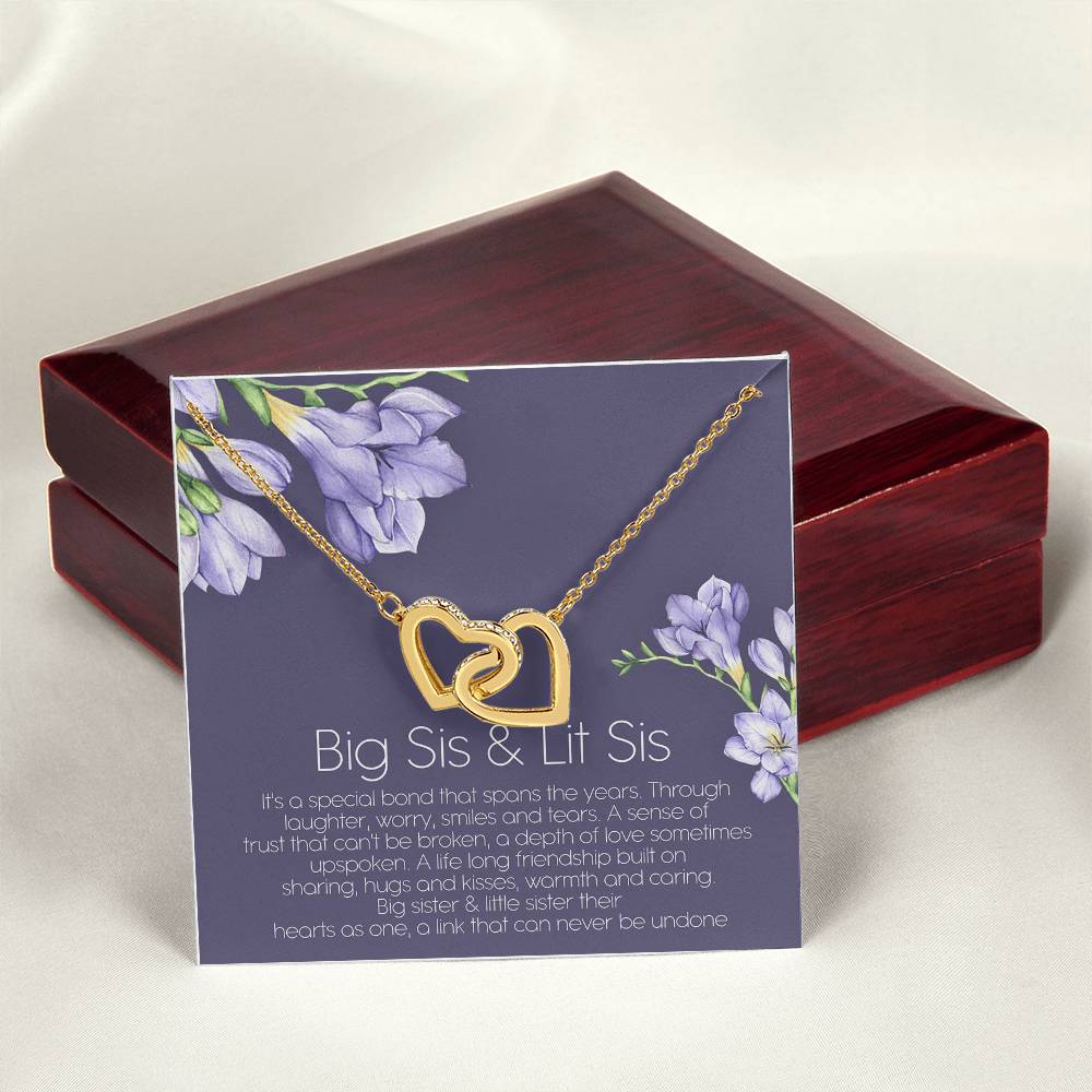 Big Sister And Little Sister Their Hearts As One Interlocking Hearts Necklace Birthday Gift
