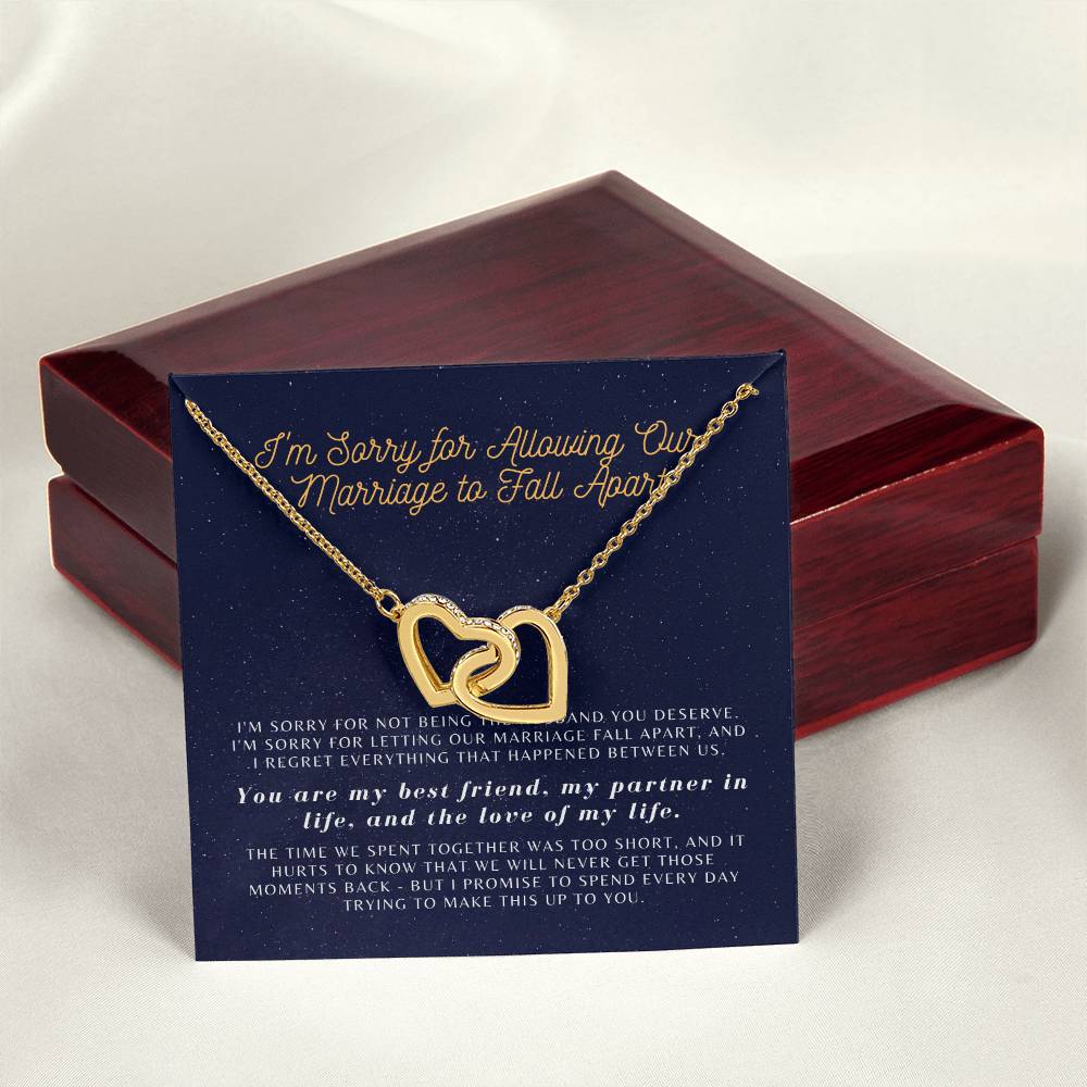 Apology Gift For Wife From Guilty Husband Interlocking Hearts Necklace
