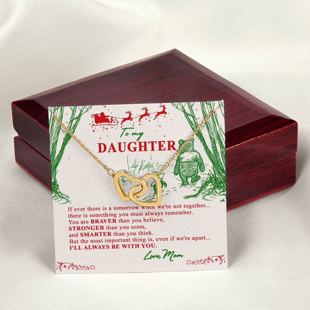 Christmas Gift To My Daughter From Mom Interlocking Hearts Necklace