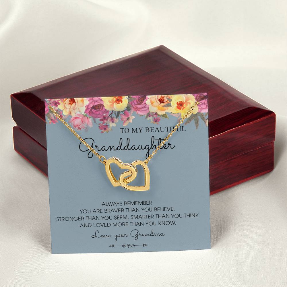 Always Remember - Best Gift For Granddaughter Interlocking Hearts Necklace