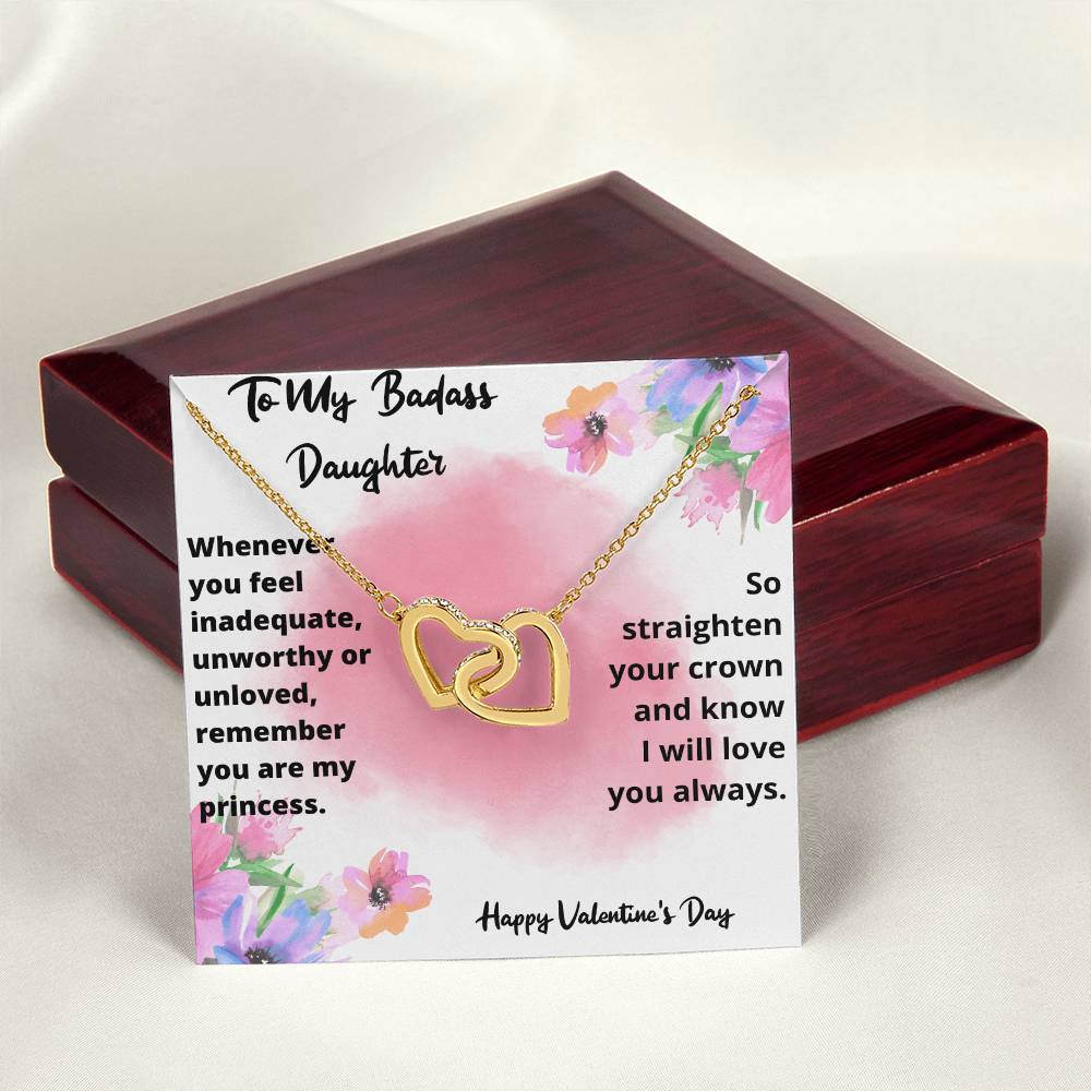 Valentine'S Day Necklace Gift For Daughter Interlocking Hearts Necklace