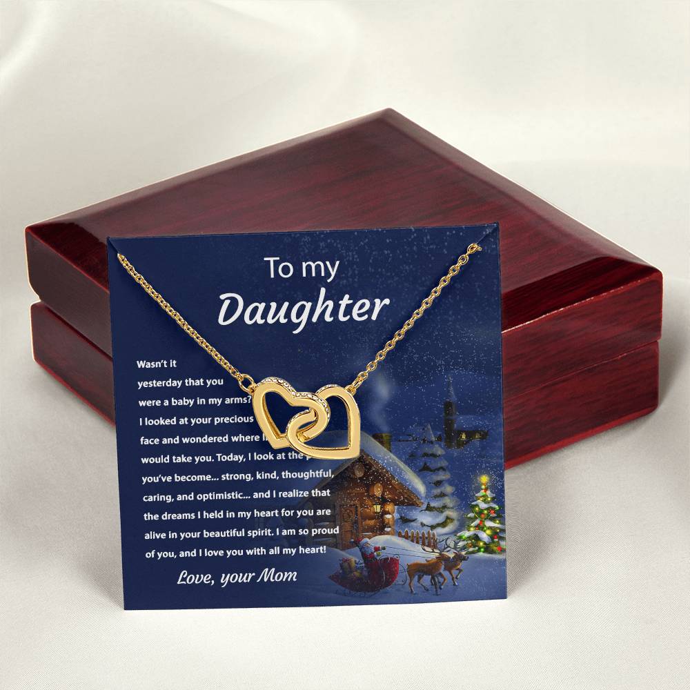 Tou My Daughter - Proud Of You - Necklace Interlocking Hearts Necklace