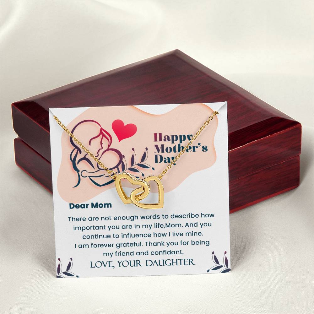 Dear Mom- Mother'S Day Gift- Perfect Gift For Mom Interlocking Hearts Necklace