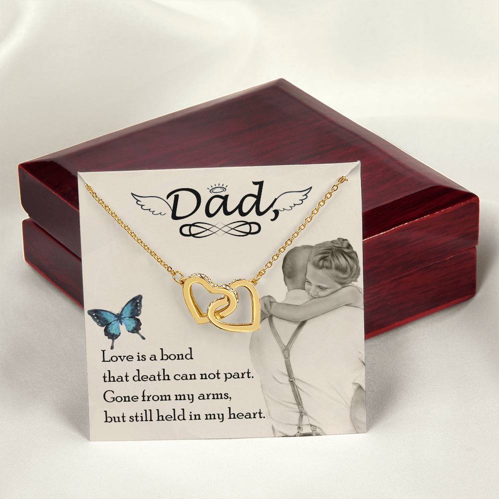Dad - Love Is Board Thay Death Can Not Part - Necklace Interlocking Hearts Necklace