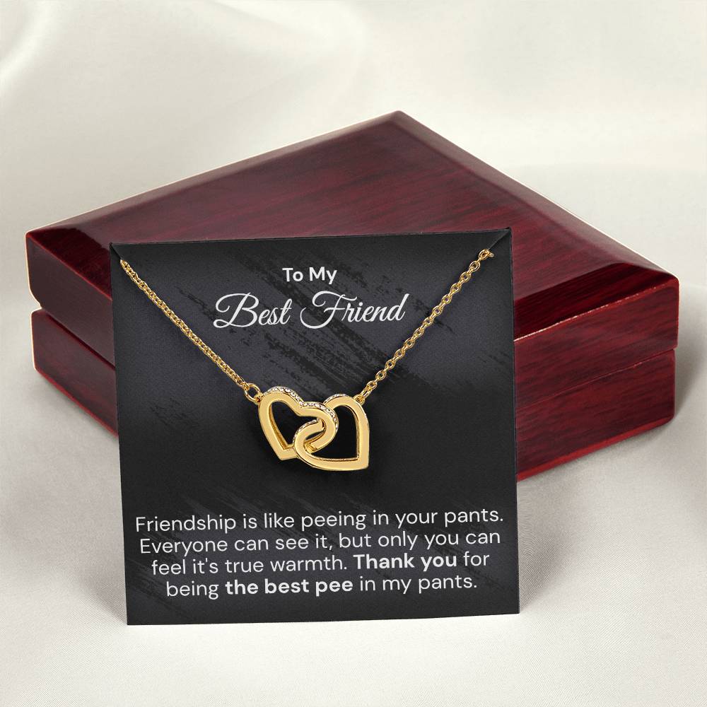 Funny Gift For Your Best Friend Interlocking Hearts Necklace