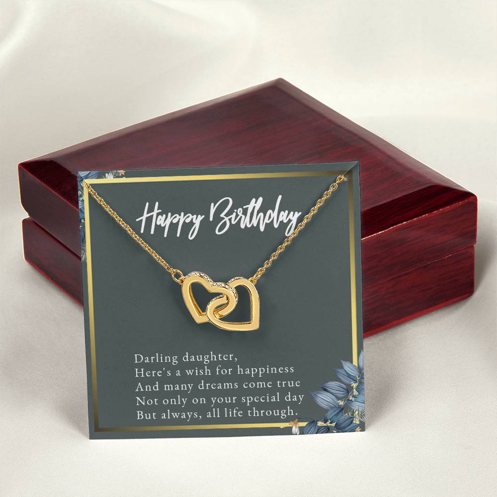 Daughter Necklace Daughter Birthday Gift Graduation Present From Mom Interlocking Hearts Necklace