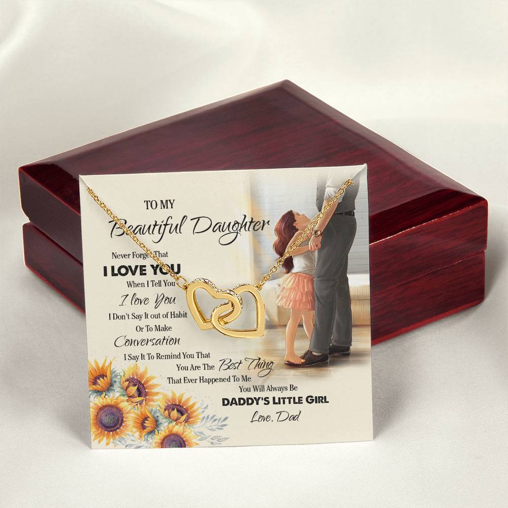 Gift For Daughter Birthday Draduation Gift For Daughter From Dad Necklace For Daughter Jewelry For Daughter Interlock Necklace Interlocking Hearts Necklace