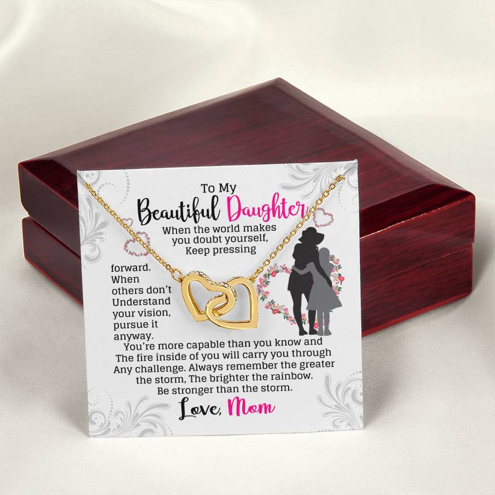 Gift For Daughter - Interlocking Heart Necklace Interlocking Hearts Necklace