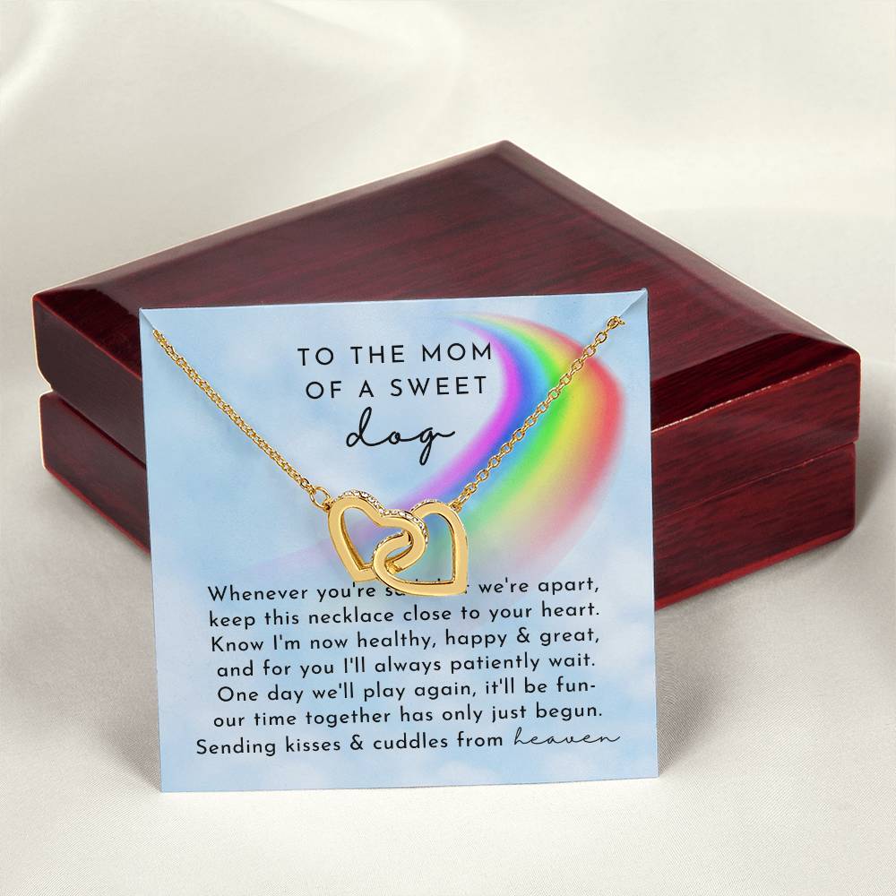 Dog Memorial Interlocking Hearts Necklace Day Rainbow Remembrance