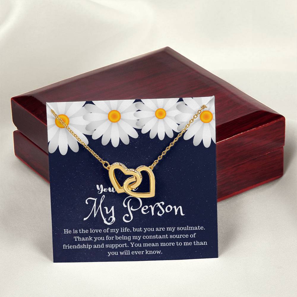 You Are My Person Interlocking Hearts Necklace