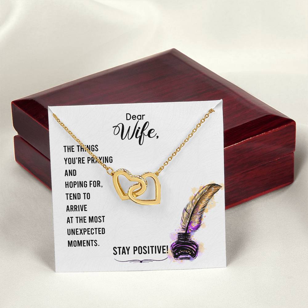 Dear Wife - The Things You'Re Praying And Hoping For - Interlocking Heart Necklace Interlocking Hearts Necklace