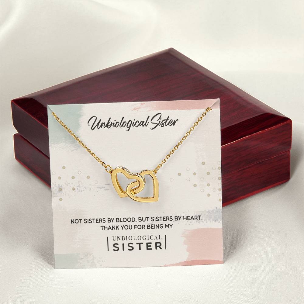 Unbiological Sister - Sisters By Heart Interlocking Hearts Necklace