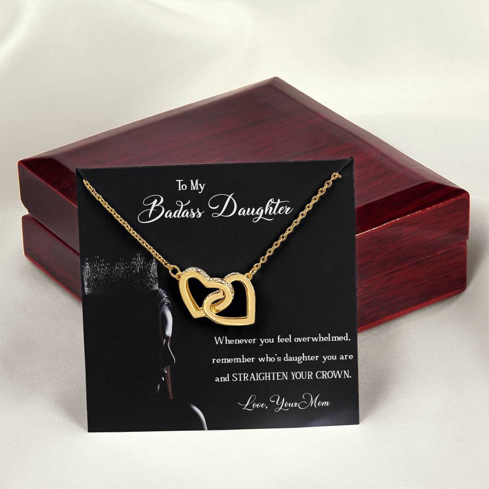Badass Daughter Interlocking Hearts Necklace