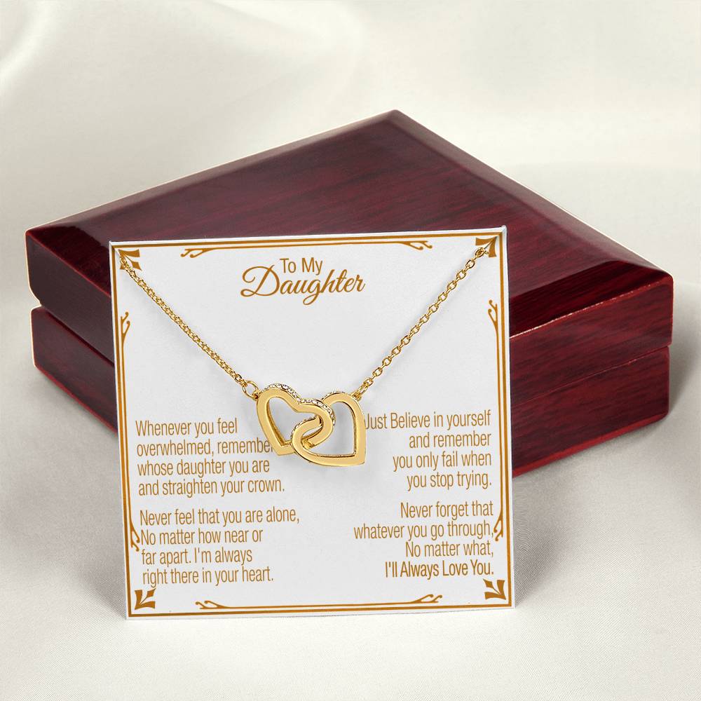 A Gift For Daughter Interlocking Hearts Necklace - Believe In Yourself
