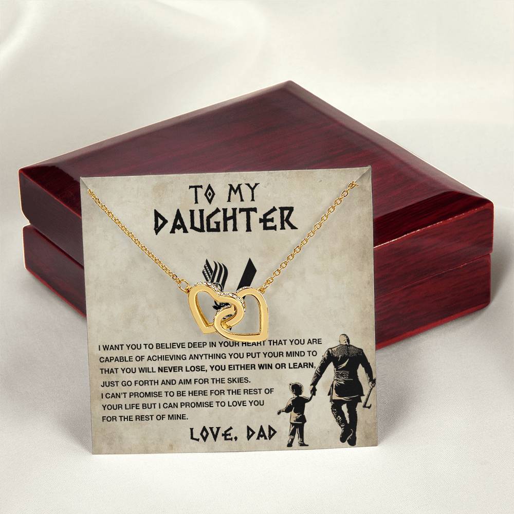 Gift For Daughter - Premium Interlocking Hearts Necklace