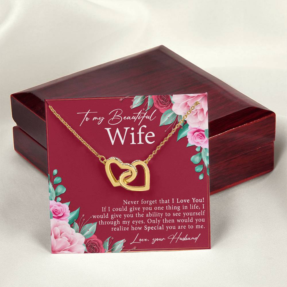 A Beautiful Gift For A Beautiful Wife Interlocking Hearts Necklace