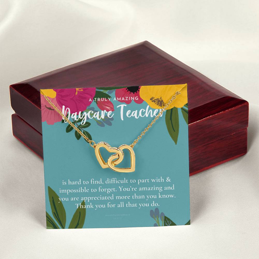 Daycare Teacher Gift For Daycare Provider Gifts Daycare Thank You Gifts Preschool Teacher Gift Thank You Gift Daycare Interlocking Hearts Necklace