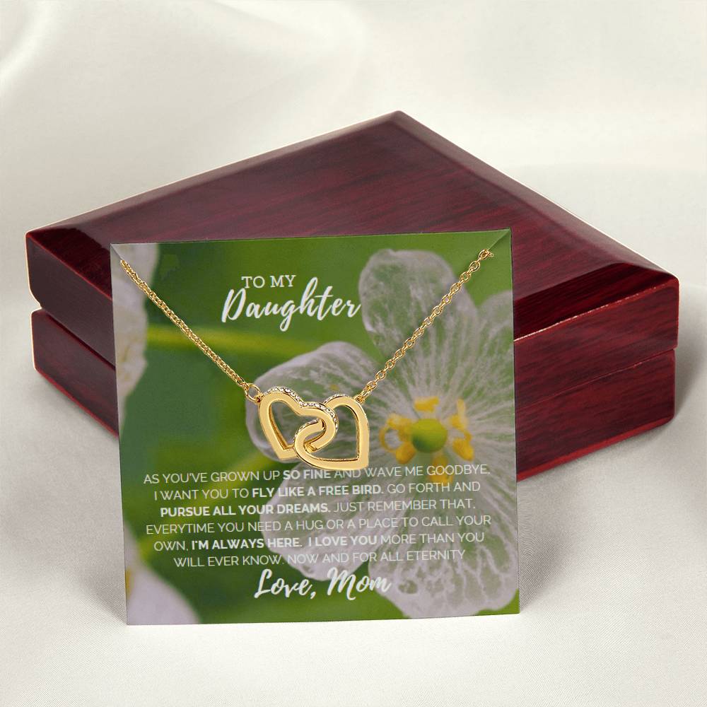 Fly Like A Bird Interlocking Hearts Necklace