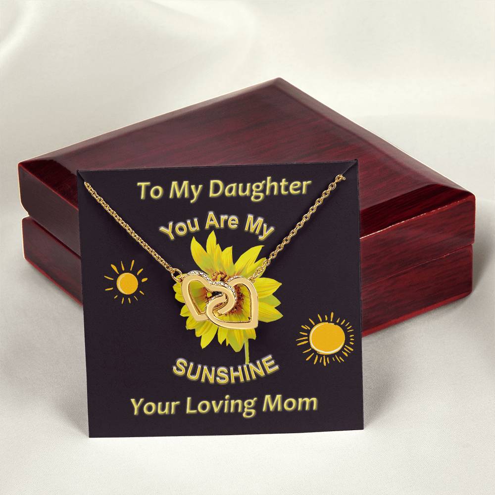 You Are My Sunshine Mother Daughter Interlocking Heart Necklace Mommy And Me Necklace Set Daughter Gifts From Mom Interlocking Hearts Necklace