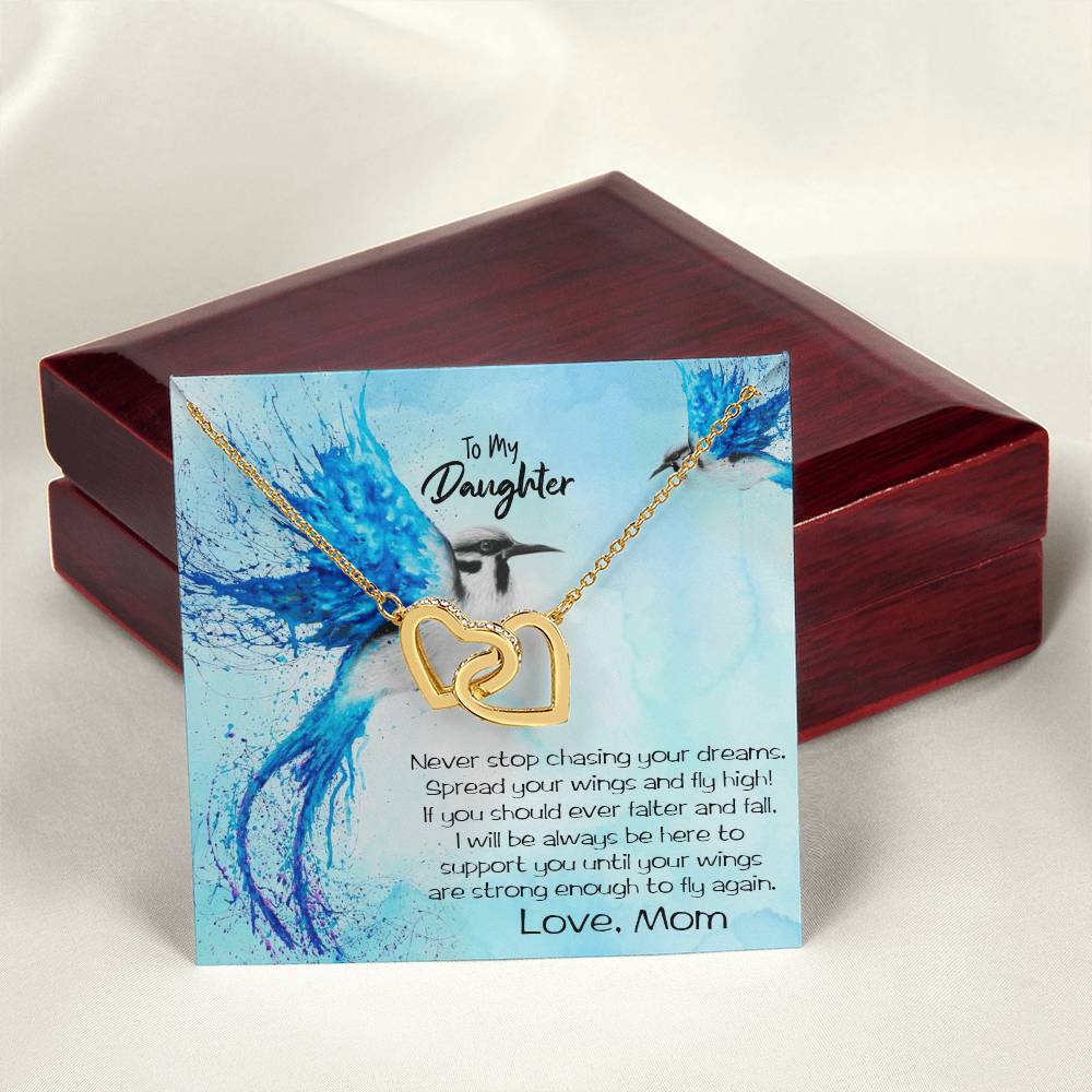 Daughter Necklace Gift Fly High Interlocking Hearts Necklace
