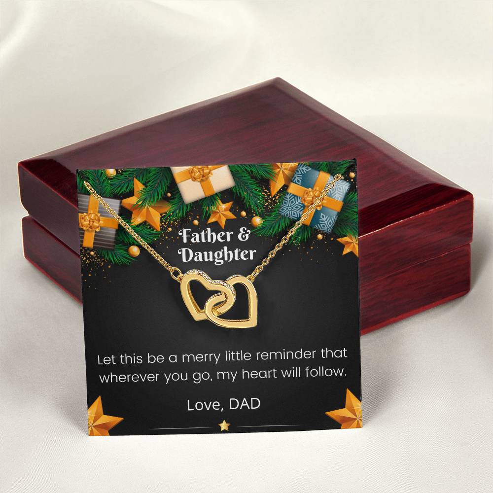 Father And Daughter Linked Hearts Interlocking Hearts Necklace