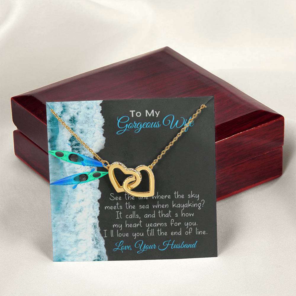 To My Wife Necklace Gnome Ribbon Pendant Dwarf Jewelry Wife Necklace Husband To Wife Silver Valentine Gnomes Valentines Day Gift For Her Interlocking Hearts Necklace