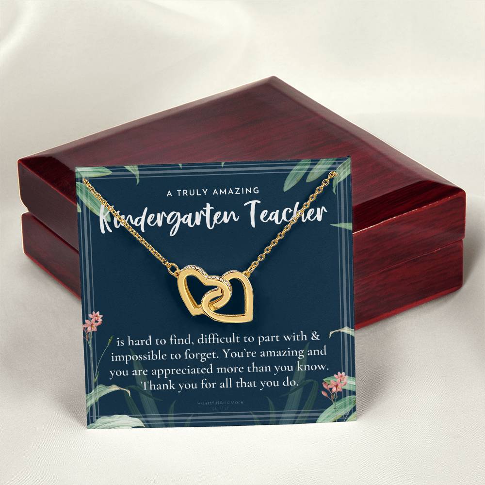 Gift For Kindergarten Teacher Kindergarten Appreciation Gift A Truly Amazing Kindergarten Gift Interlocking Hearts Necklace
