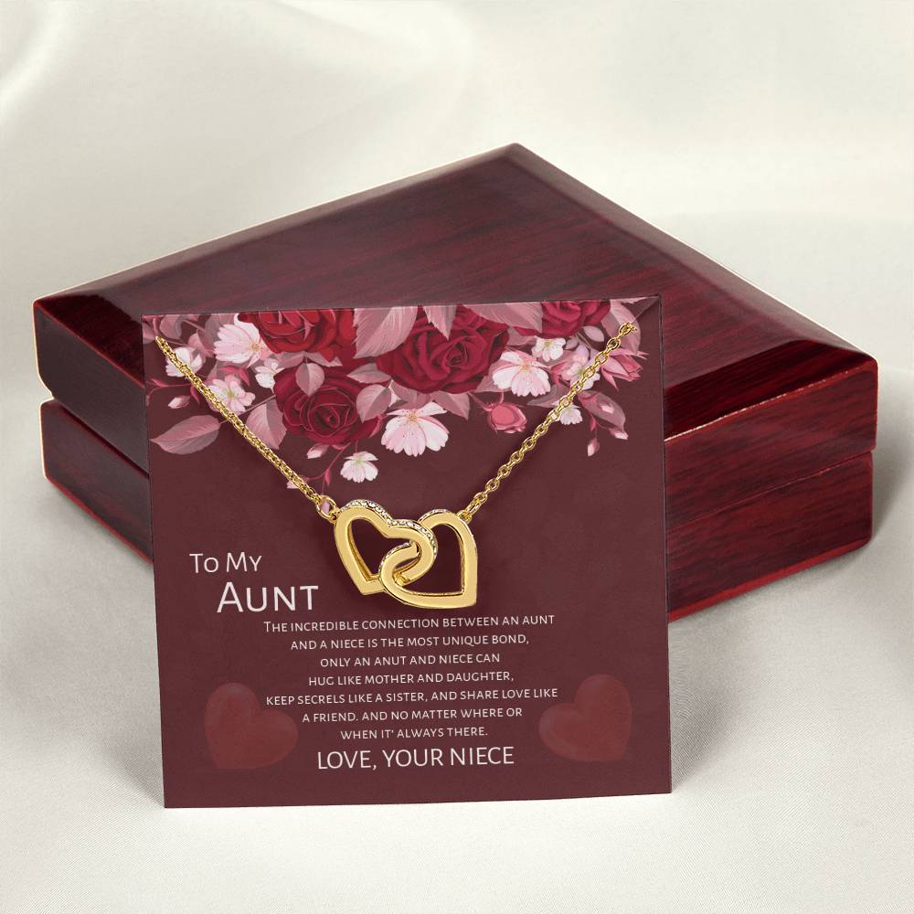 Gift For Aunt - To My Aunt From Niece - Mother'S Day Gift Interlocking Heart Necklace Interlocking Hearts Necklace