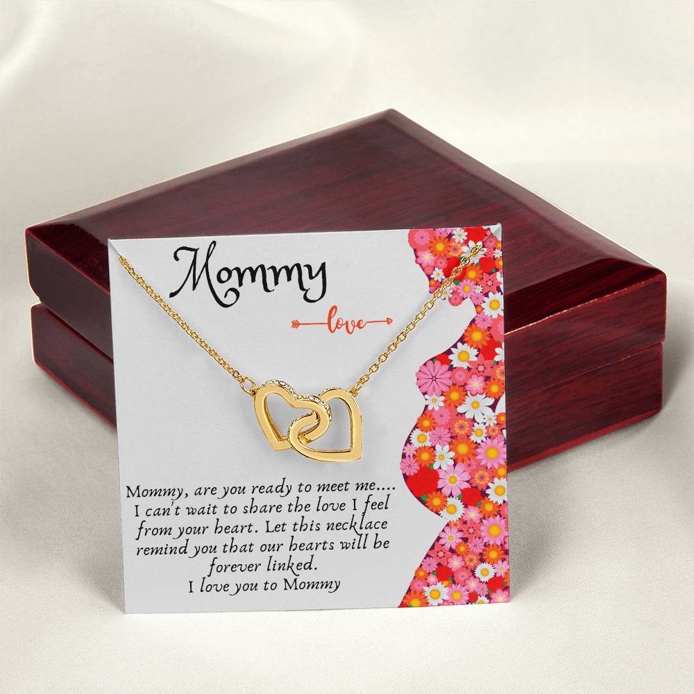 Gift For Expecting Mom Interlocking Hearts Necklace