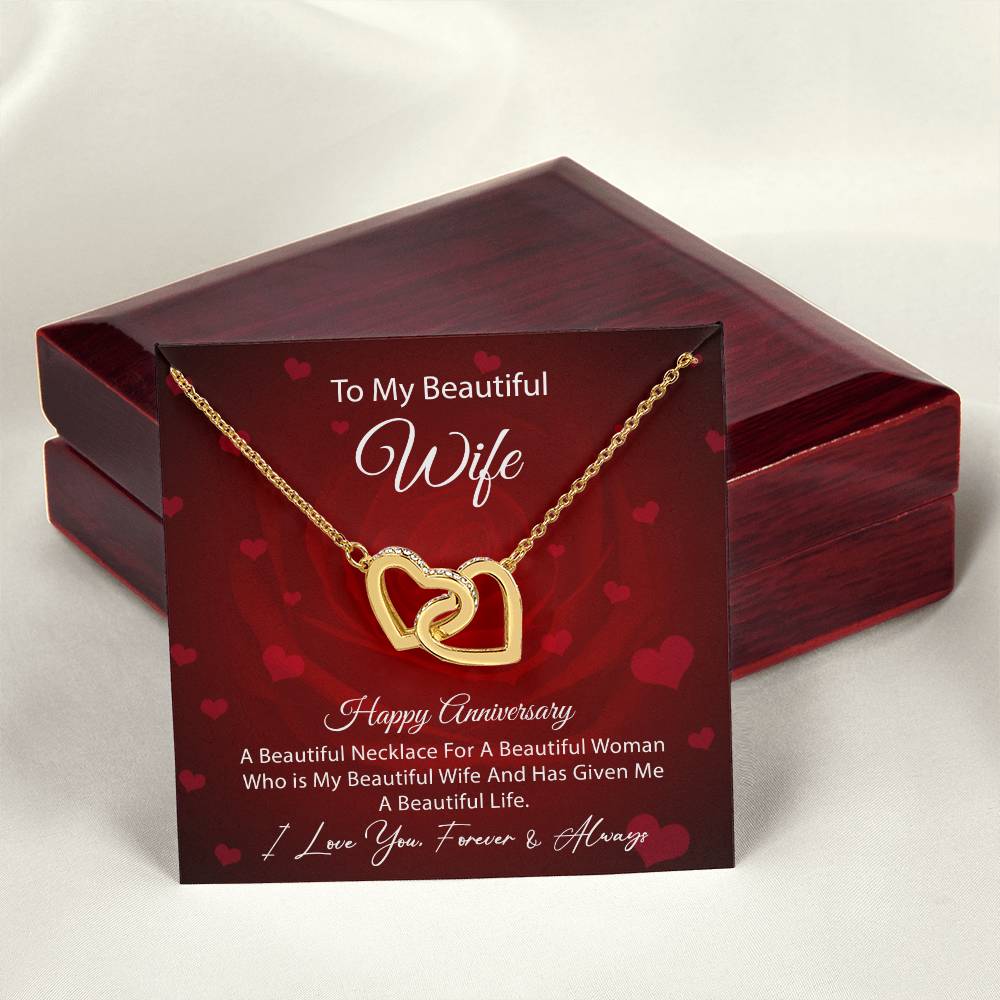 Anniversary Gift For Wife Interlocking Hearts Necklace