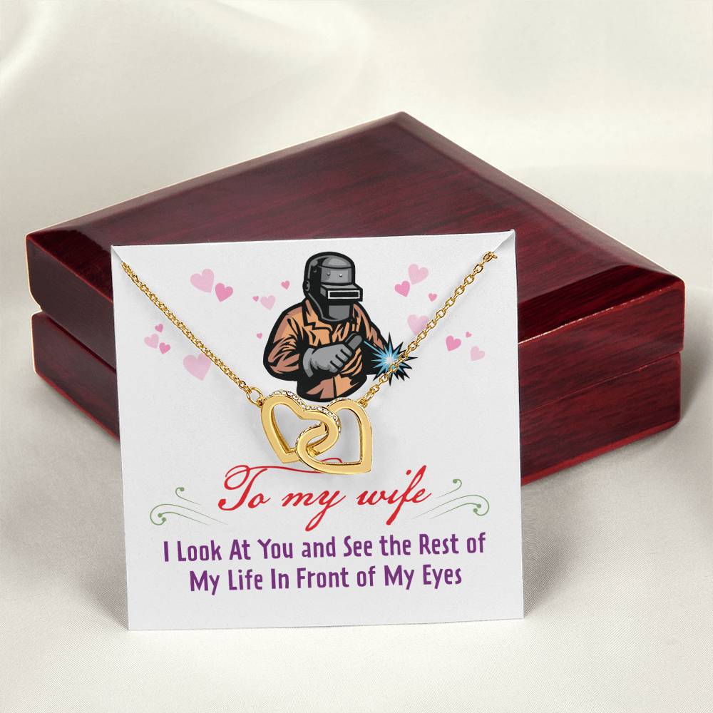 Welder'S Wife - Interlocking Heart Necklace Interlocking Hearts Necklace