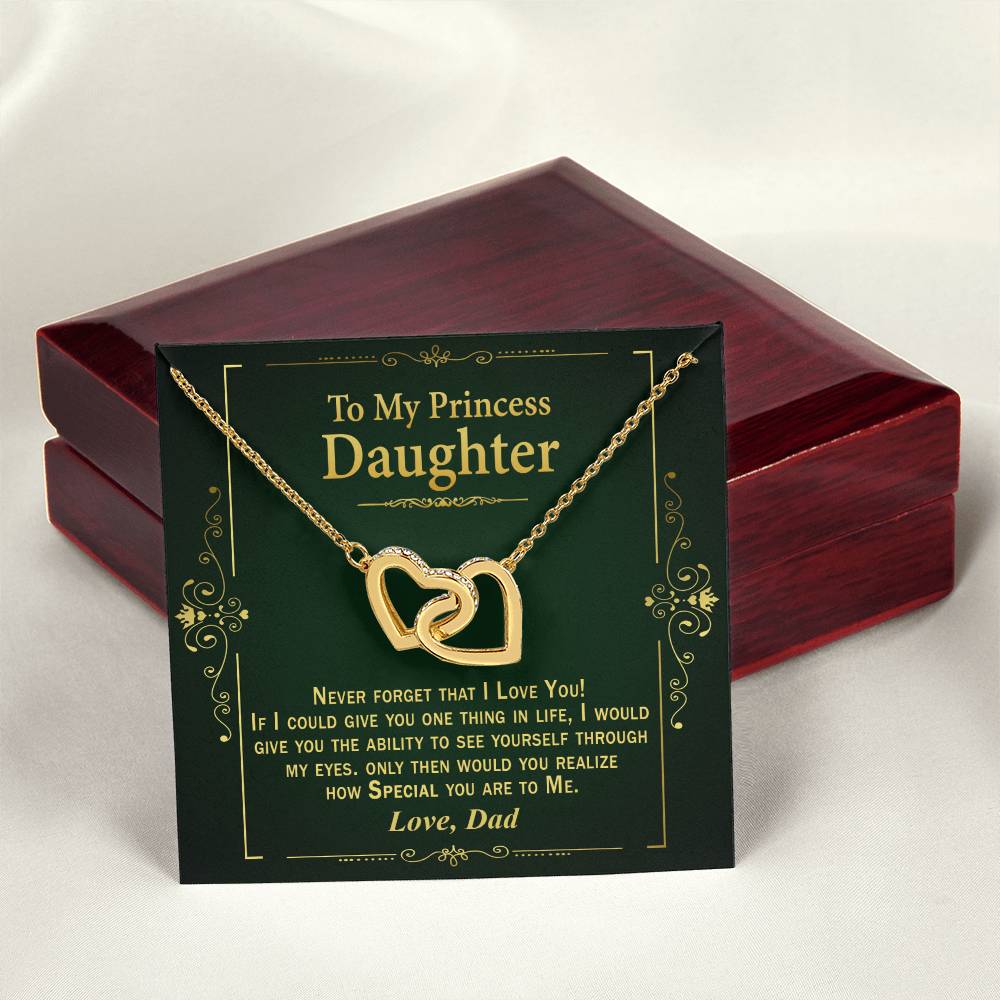 Gift For Daughter From Dad - Interlock Heart Necklace Interlocking Hearts Necklace