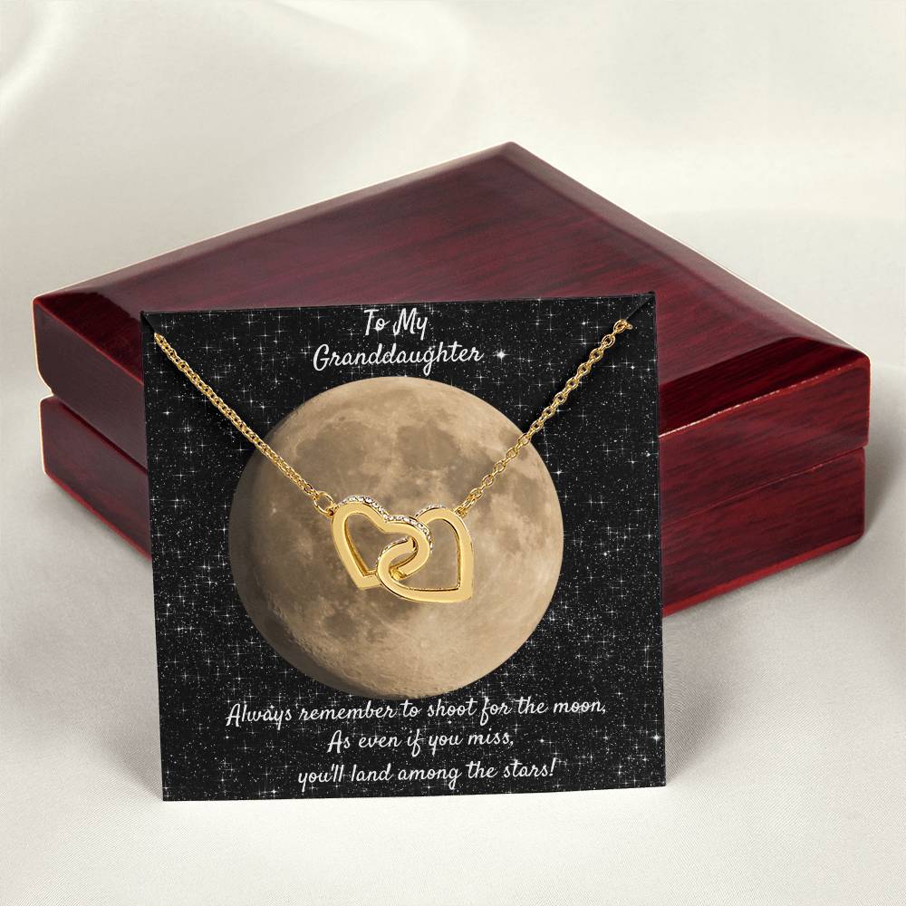 A Special Gift For Your Granddaughter. Two Hearts And An Encouraging Message! Interlocking Hearts Necklace