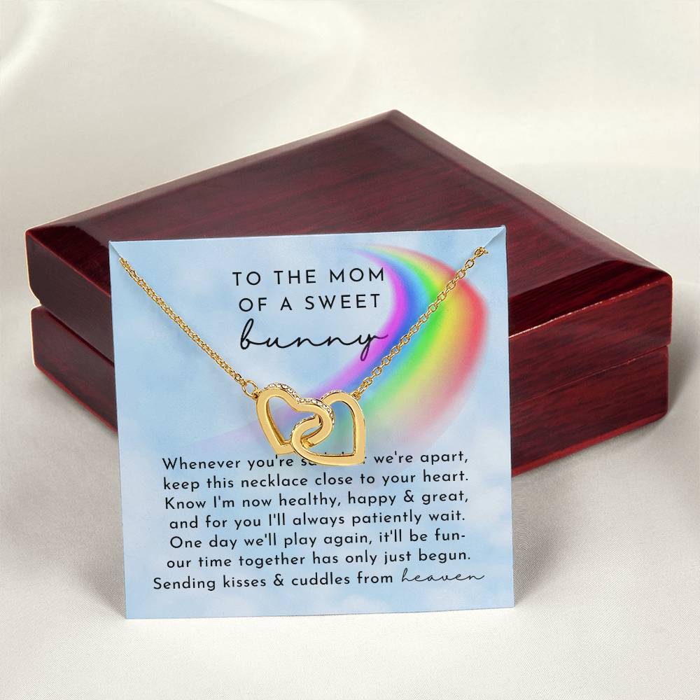 Bunny Memorial Interlocking Hearts Necklace Day Rainbow Remembrance