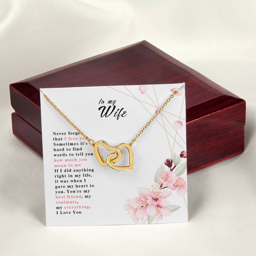 To My Wife Interlocking Hearts Necklace