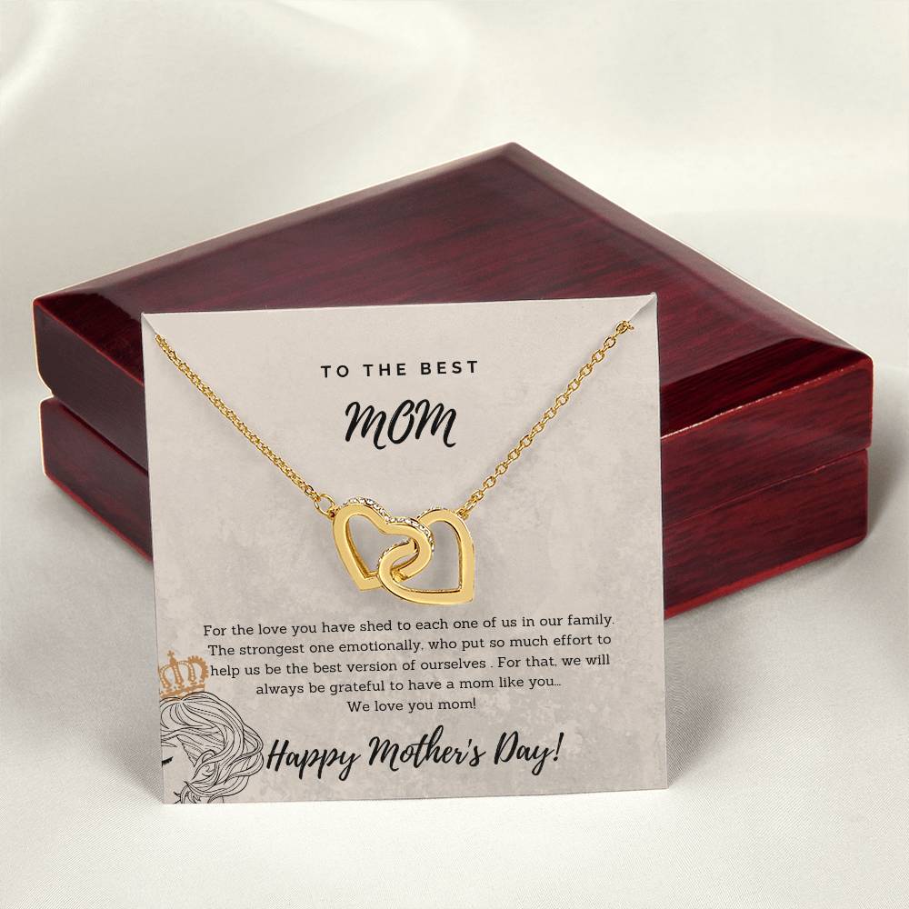 To The Best Mom Interlocking Heart Gift Necklace Interlocking Hearts Necklace