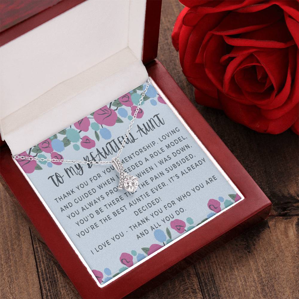 Aunt Necklace Auntie Aunt Gift Aunt Charm Aunt Jewelry New Aunt Best Auntie Ever My Aunt Loves Me Alluring Beauty Necklace