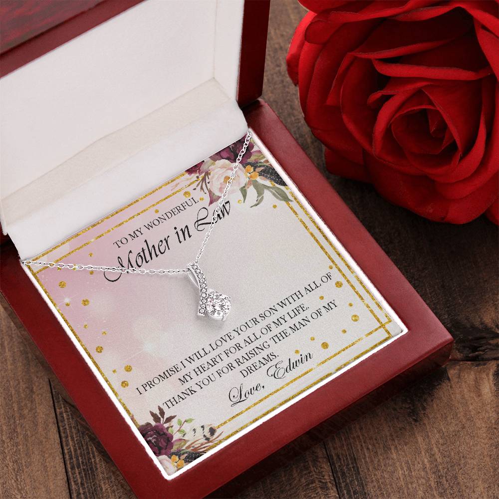 Customize Necklace Gift For Mother In Law From Bride Wedding Gift For Parent Thank You Gift Alluring Beauty Necklace