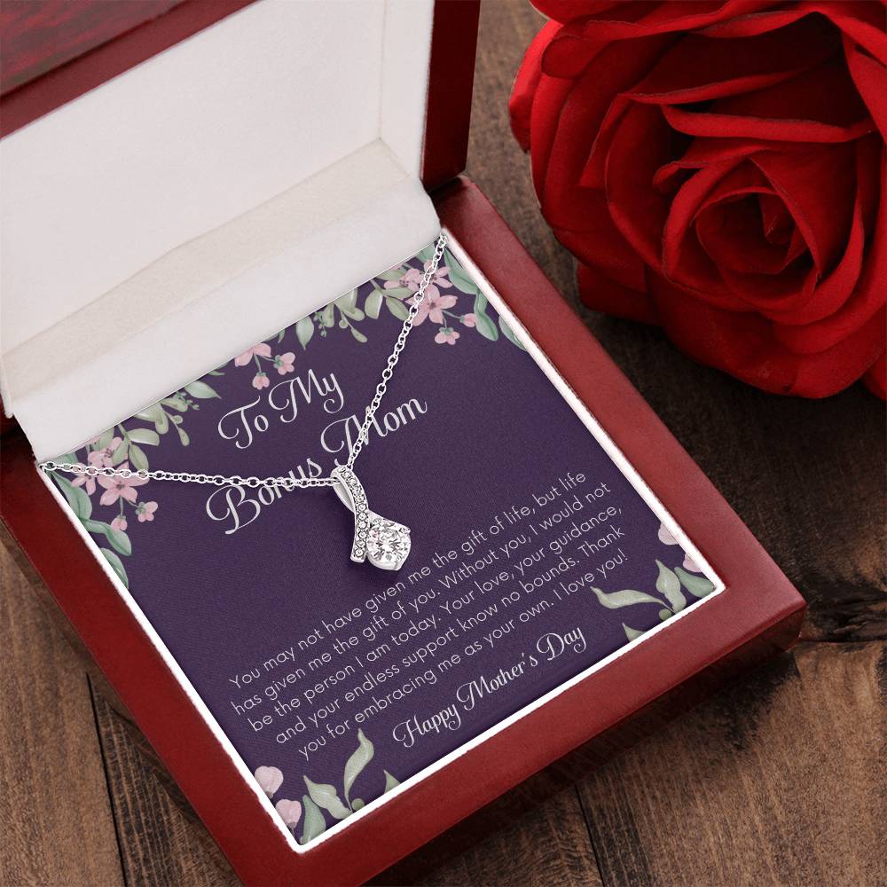 Bonus Mom Necklace Mothers Day Gift Daughterson To Mom Gift Unique Bonus Mom Gift Step Mom Gift Stepmom Gift On Mothers Day Alluring Beauty Necklace