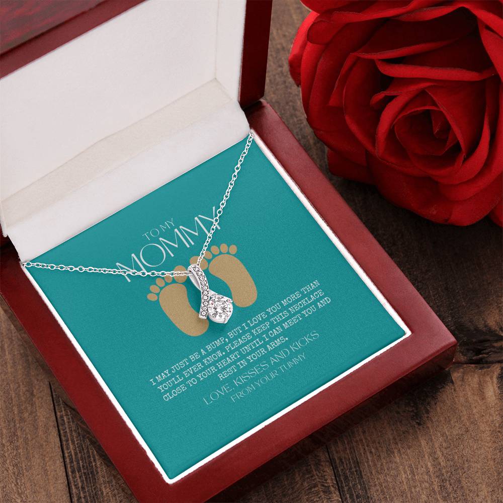 Baby Shower Gift New Mommy Necklace Pregnant Wife Gift To My Mommy I May Just Be A Bump But I Love You More 1 Alluring Beauty Necklace