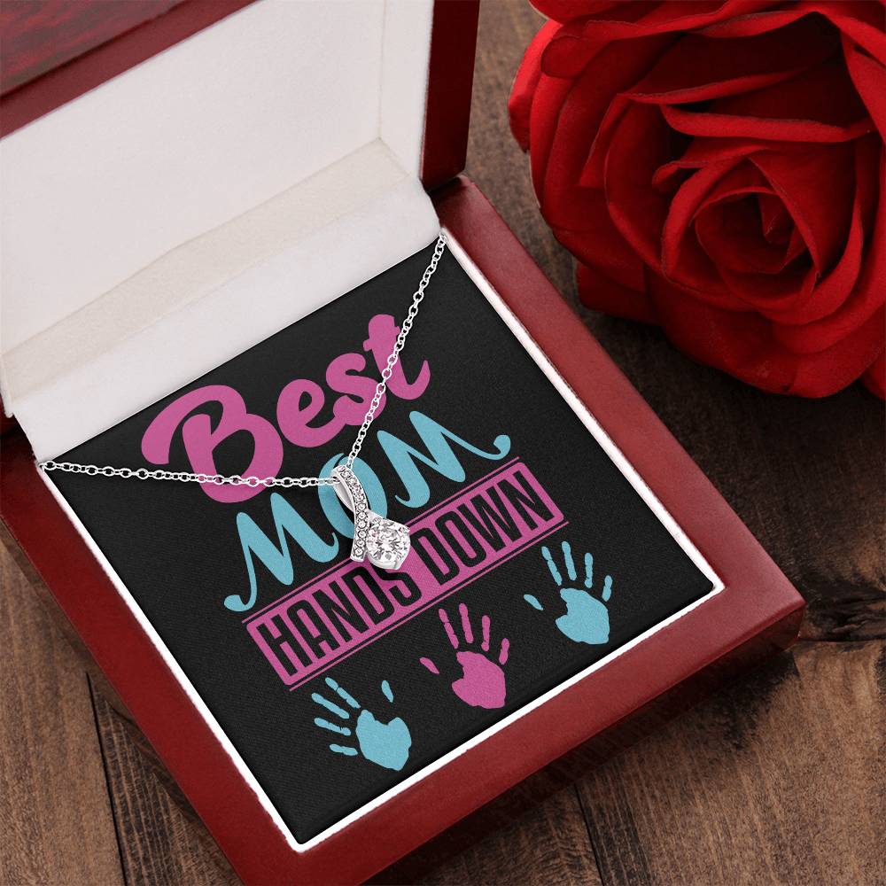 Best Mom Hands Down Beautiful Sparkly Pendant Alluring Gift Alluring Beauty Necklace