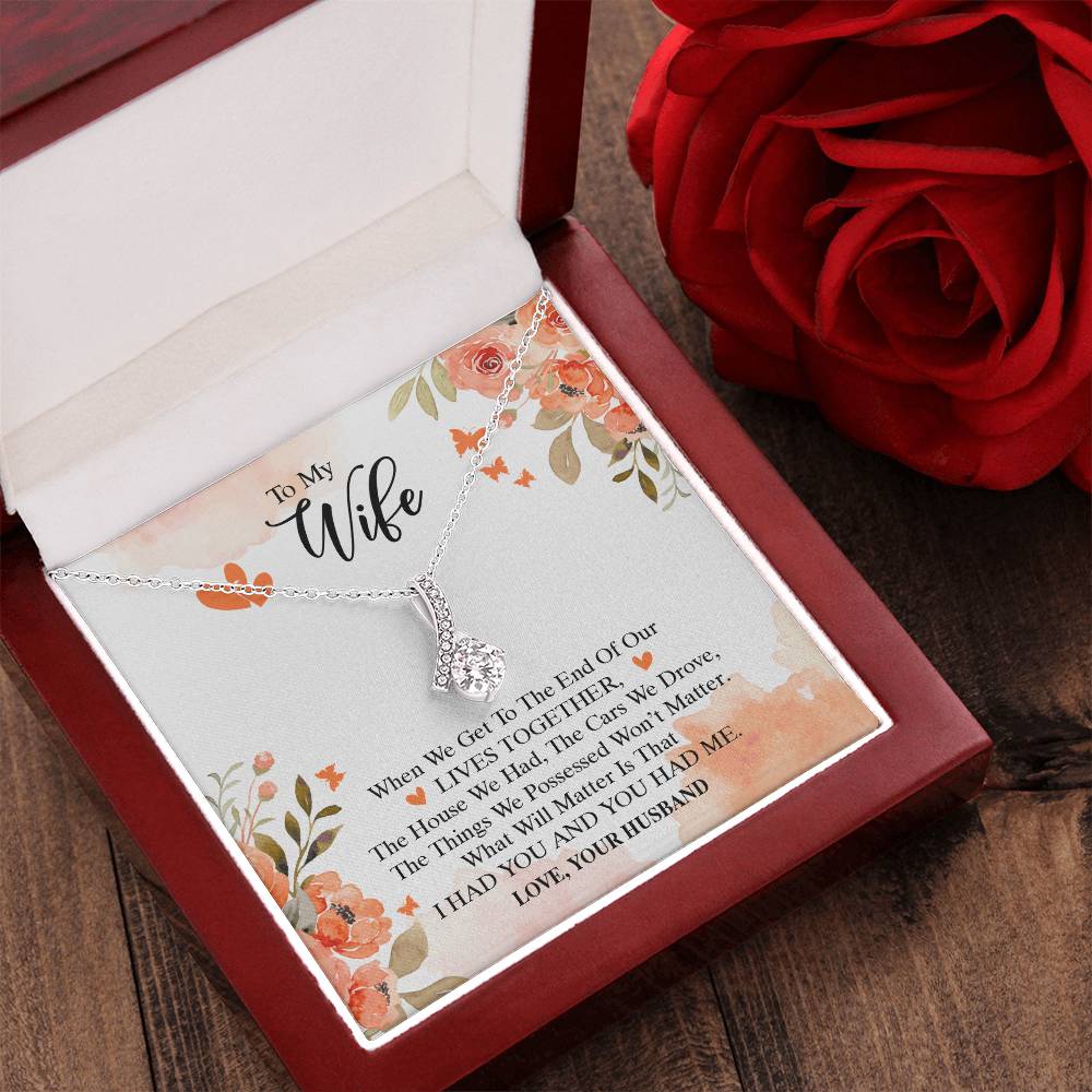 Beautiful To My Wife Necklace Alluring Beauty Necklace