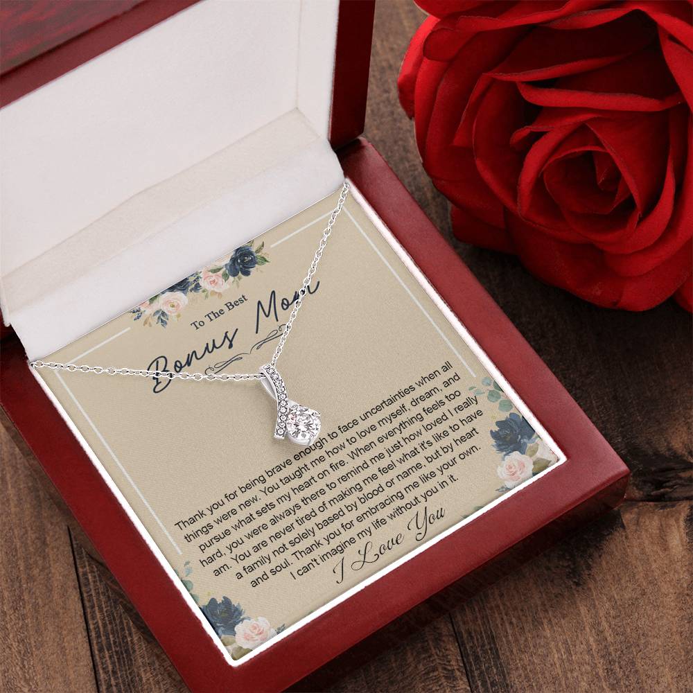 Bonus Mom Necklace Gift For Mom From Daughter Or Son Mother's Day Gift Birthday Anniversary Gift Alluring Beauty Necklace