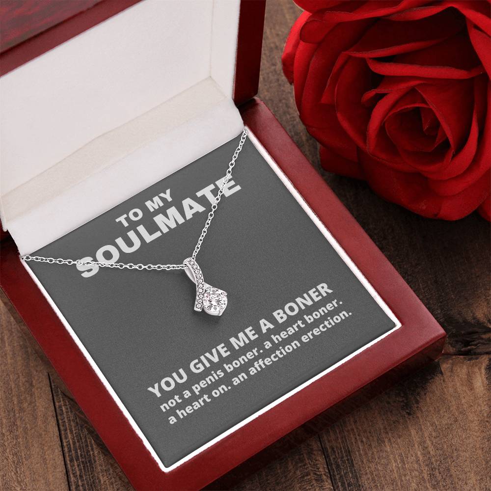 You Give Me A Boner Necklace - Funny Gag Gifts For My Soulmate - Funny Christmas Gifts - Gag Gift For Her Alluring Beauty Necklace