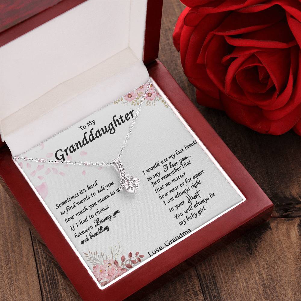 Alluring Necklace With Message Card For Granddaughter From Grandma Alluring Beauty Necklace