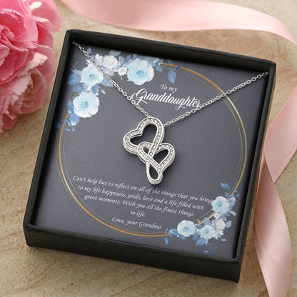 Wish You All The Finest Things In Life - Best Gift For Granddaughter 1 Double Hearts Necklace