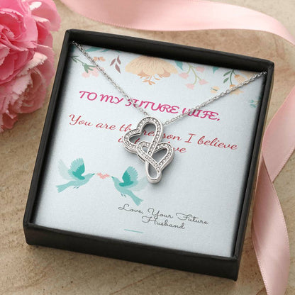 Future Wife Necklace - Gift For Bride From Groom Double Hearts Necklace